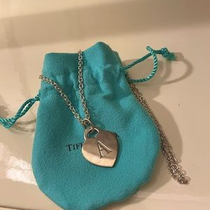 Tiffany & Co. Heart Tag Letter "A" Pendant Necklace